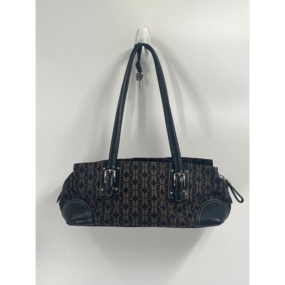 Vintage Y2K Fossil Back Black Brown Shoulder Bag - Picture 5 of 9